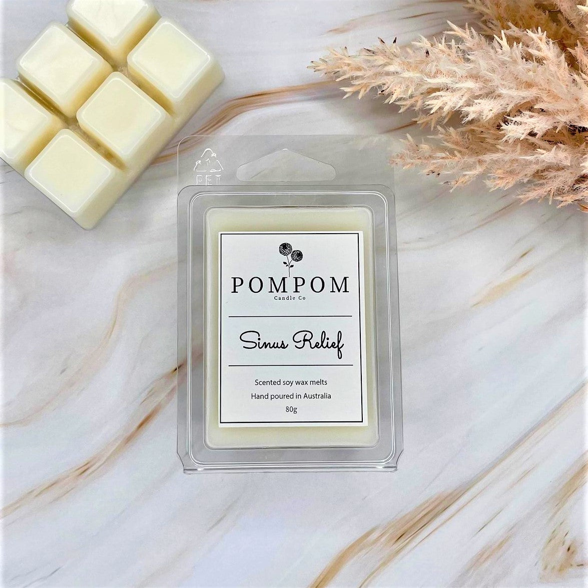Sinus Relief Clam Shell Wax Melt PomPom candle co